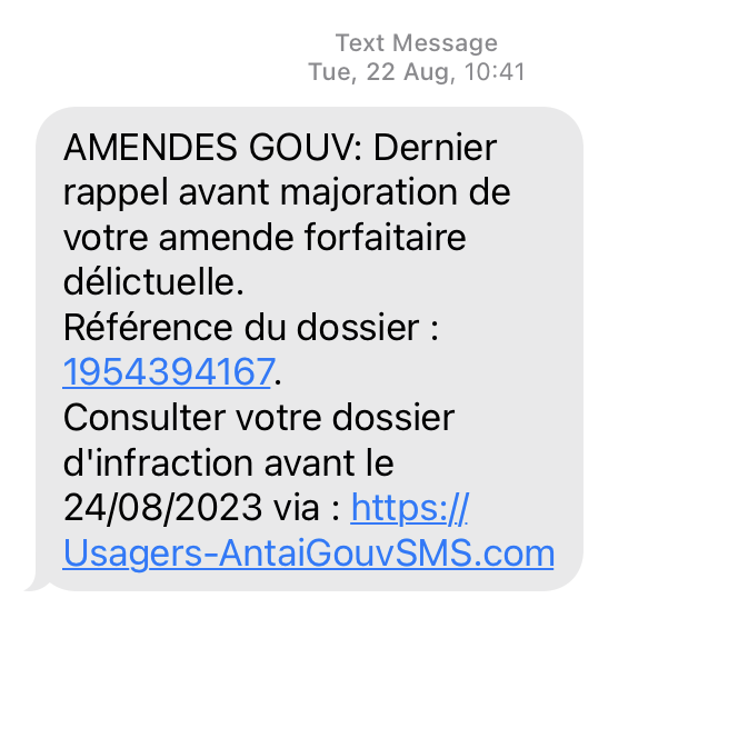 SMS phishing