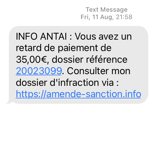 SMS phishing scam